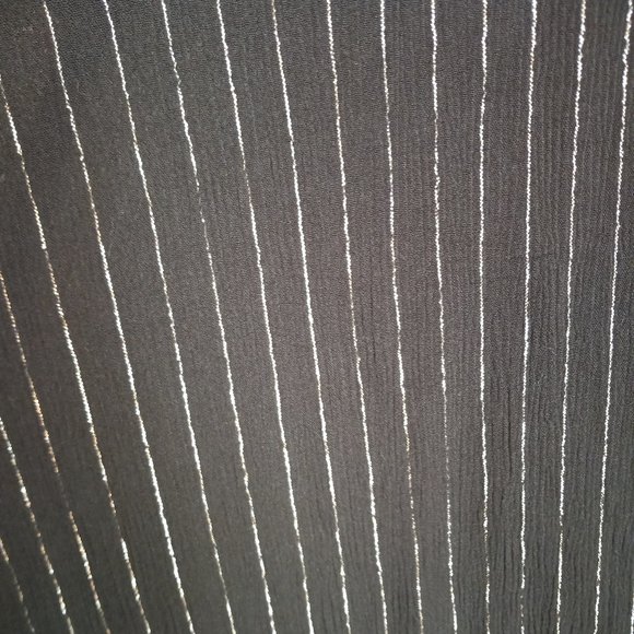 Black Metallic Striped Surplice Blouse - Picture 10 of 14
